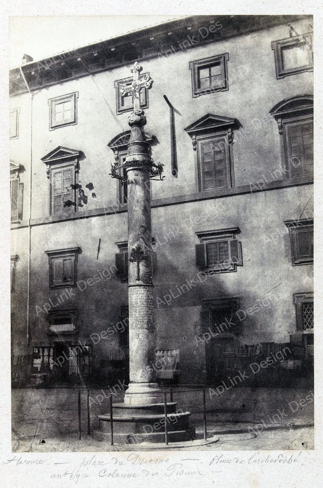 Colonna di San Zanobi op het Piazza San Giovanni in Florence Florence, Place du Duomo (titel op object), RP-F-1997-72.jpg — フィレンツェの古写真