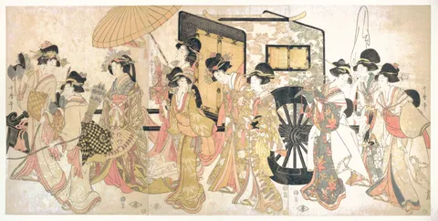 宮中行列を真似する遊女たち — SUZURI トートバッグ