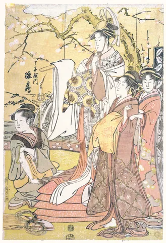 布団の山に立つ丁子屋の花魁雛鶴 — SUZURI スタンダードTシャツ